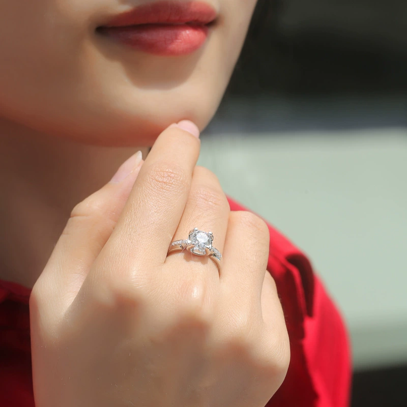 Ring with stone, adjustable wedding ring, silver 925 sample