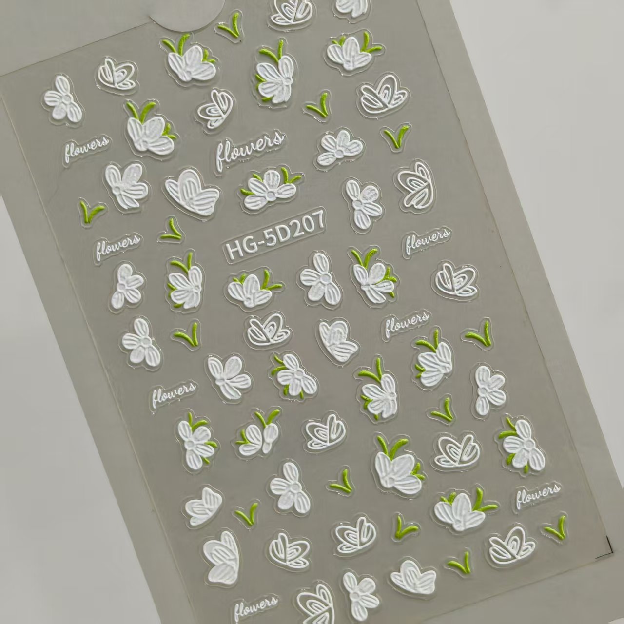 white nail stickers flower-shaped