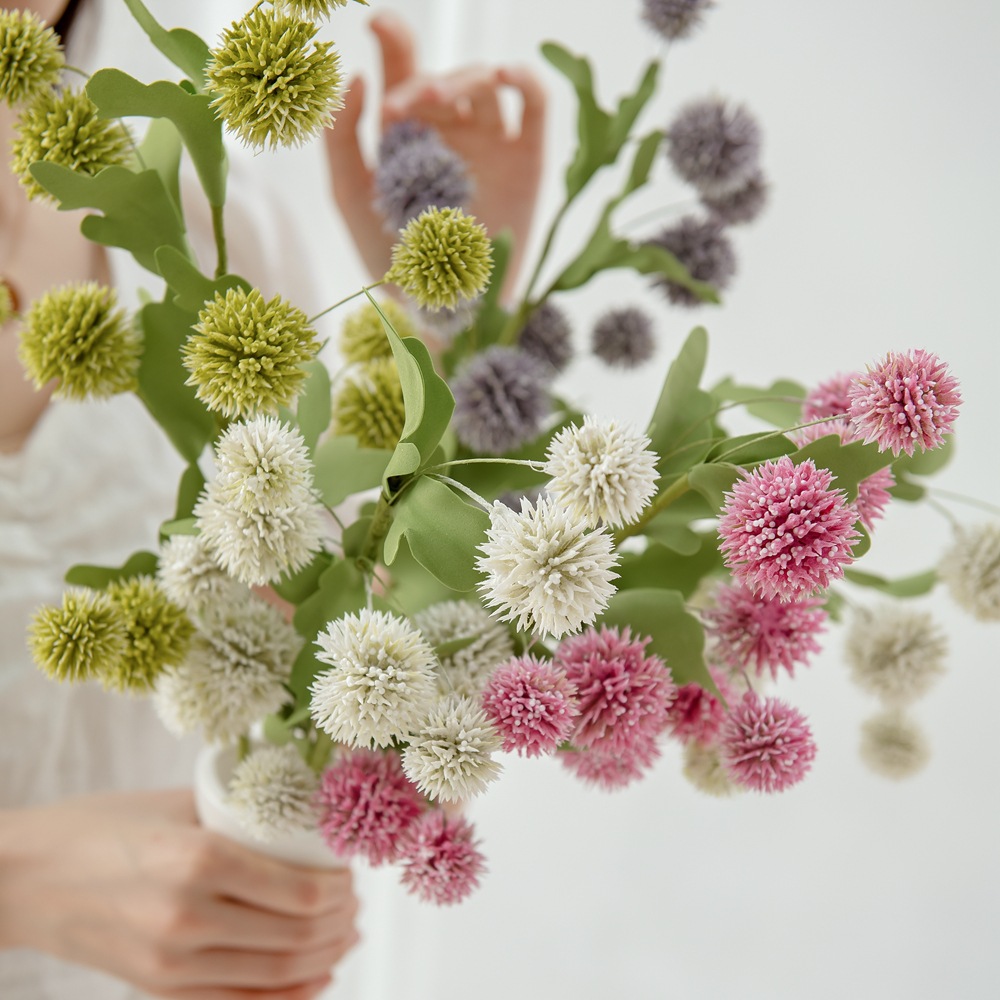 綠植物批發配草蒲公英仿真花廠家假花婚慶裝飾品INS風跨境MW61213