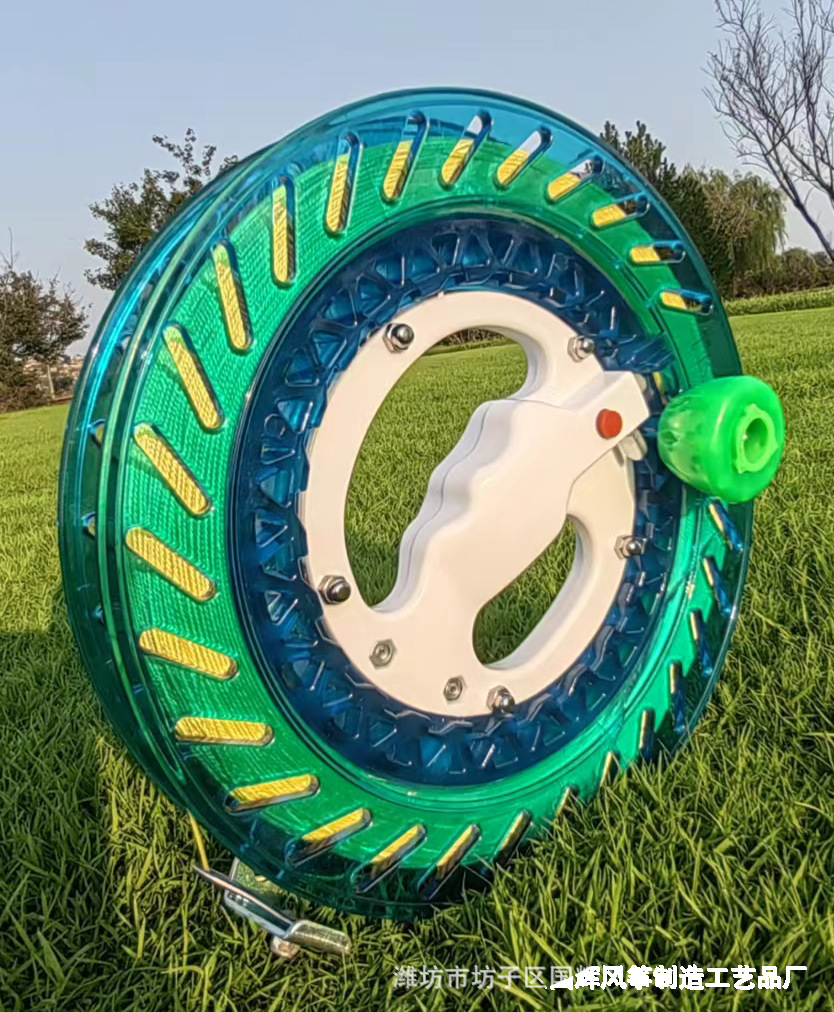 Carrete de kite rueda de mano de bola azul 200 m hilo rueda de agarre rueda azul rueda cometa volando rueda silenciosa en stock