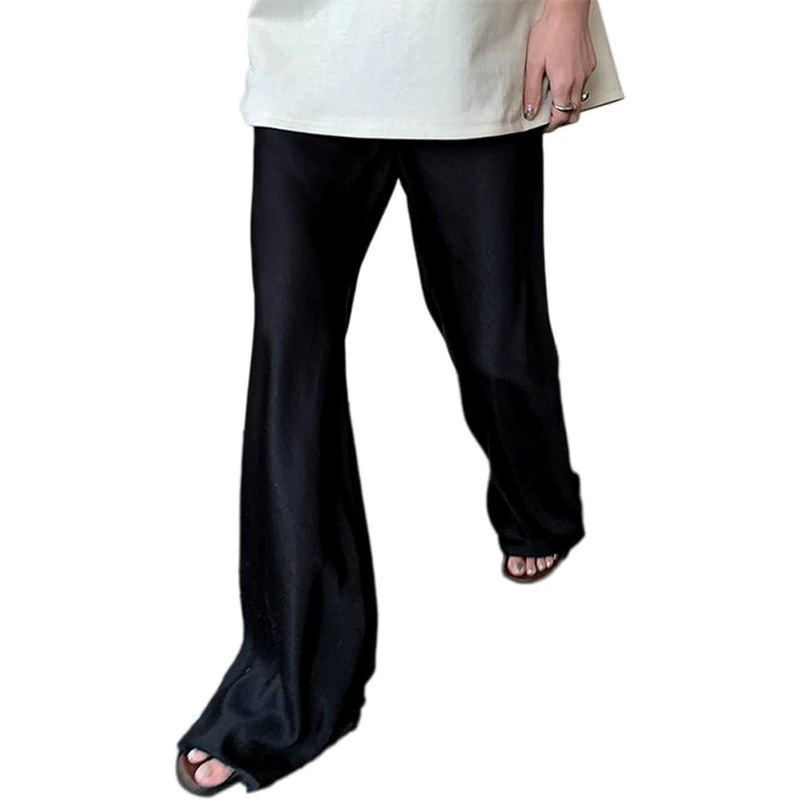 Трансграничная европейская и американская внешняя торговля атласные шелковые легкие роскошные повседневные свободные прямые широкие брюки с высокой талией для похудения для женщин