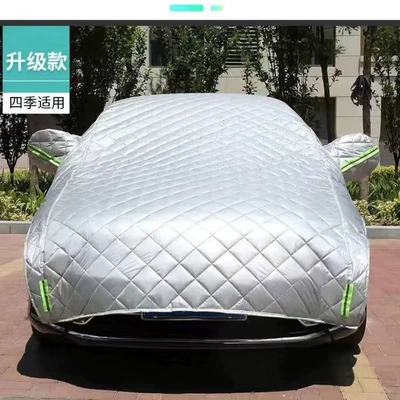 Car half-cover sunshade and sunscreen car cover, anti-snow, anti-frost, anti-freeze, anti-rain, summer heat-insulating half-body car cover, thickened with fleece cotton (Car clothing) - sedancar-universal-model-oxford-upgraded-thickenedlarge-checkered-half-cover