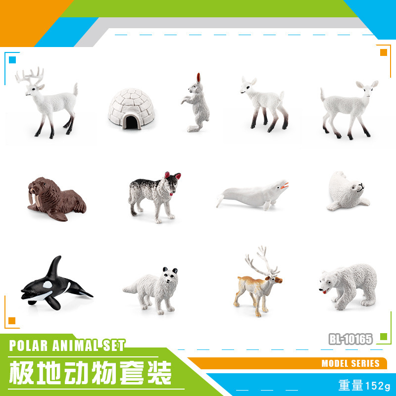 Exportación transfronteriza simulación modelo de animales polares mini animales de invierno ártico beluga morsa cognición educación temprana decoración