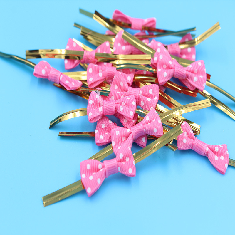 Fabricante en stock embalaje para hornear color pajarita de seda Lollipop corbata cuerda galleta embalaje bolsa empate 500