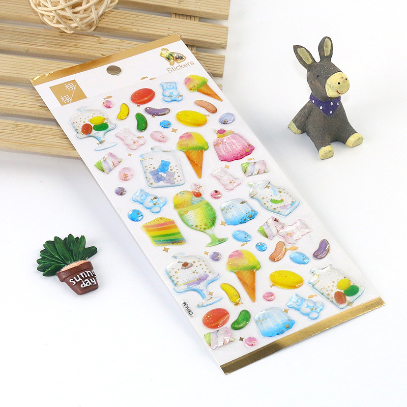 Suministro directo de fábrica japonés y coreano dorado fresco cristal epoxi pegatinas teléfono móvil pegatinas diario decorativo chica corazón mano cuenta pegatinas