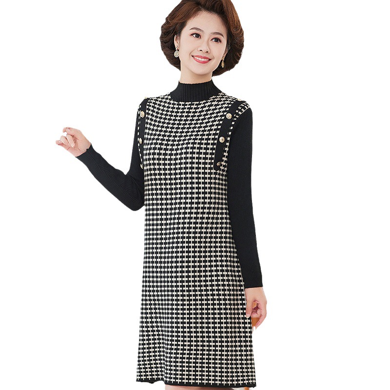D7275 1130K ÁO LEN NỮ TONTDI ÁO LEN KẺ CARO MÙA XUÂN THU ĐÔNG TRUNG NIÊN KẺ CARO THỜI TRANG NỮ G04 SẢN PHẨM MỚI