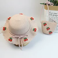 Летняя детская соломенная шляпа в Корейском стиле, Новое поступление, Солнцезащитная шляпа с большими полями, сумка, милая шляпа от солнца для девочек для путешествий