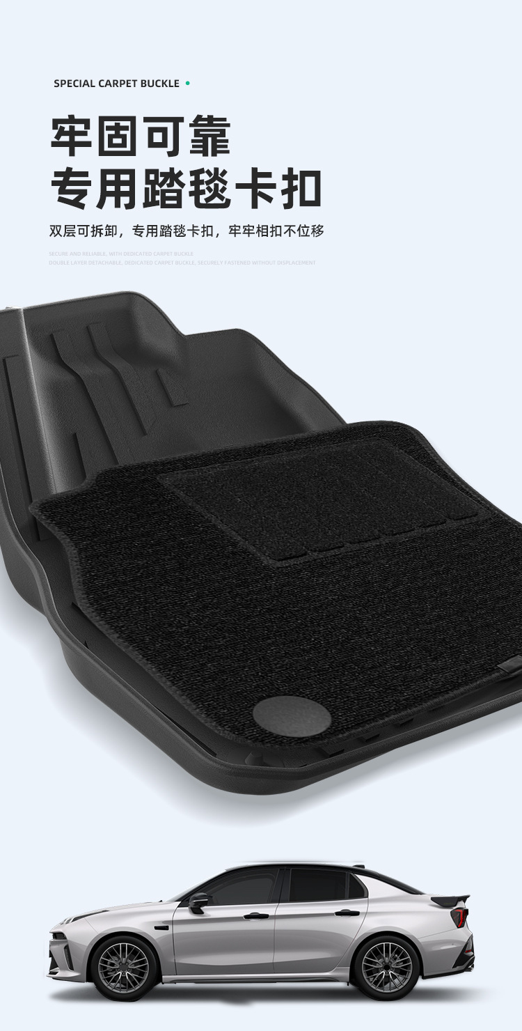 Suitable for 23-26 Lynk & Co 03 Car Floor Mats, Special Tpe Floor Mats, Stain-Resistant and Waterproof Trunk Mats
