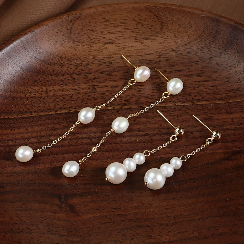 Классический кисточкой природных пресной воды жемчужина серьги темперамент серьги ручной работы оригинальный дизайн фабрики Оптовая