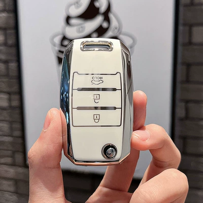 Car key bag — Bag K3K4K5Kx3Kx5/7 Smart Running - kia-b-folding-3-keys-single-shell-white
