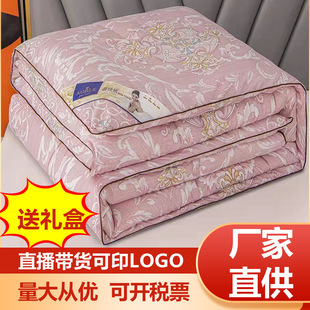 Factory supply printed silk gift quilt Four Seasons silk quilt will sell gifts summer cool quilt core winter gift box