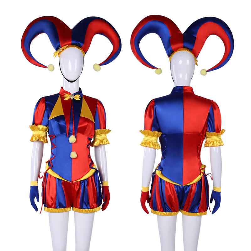 The Amazing Digital Circus Harley Quinn cosplay jumpsuit with Pomni Halloween costume full set