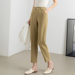 Xingge Women's Suit Pants, Professional Formal Wear, 2025 Spring and Autumn, Solid Color, Commuting Work Pants, Petite Size, Cropped Cigarette Pants