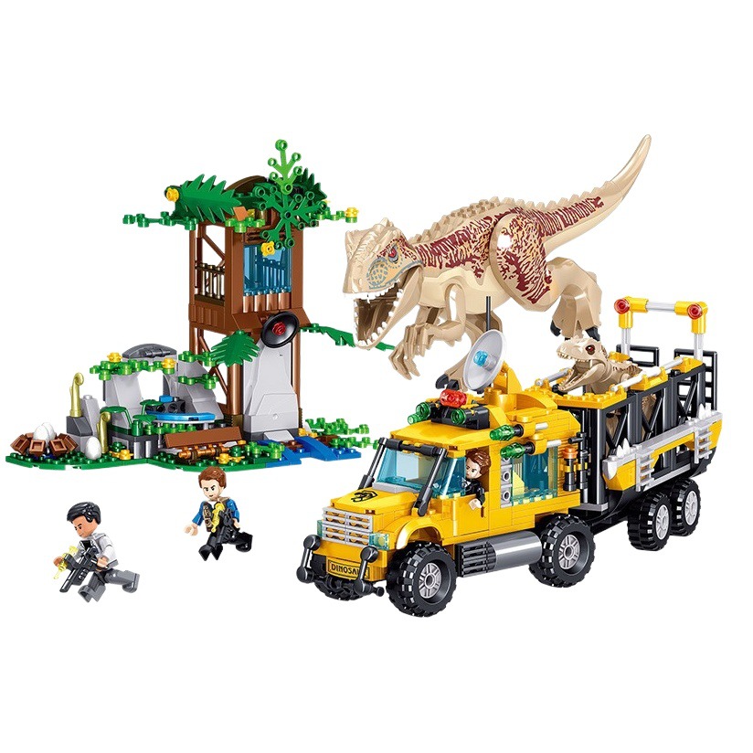 Zhe Gao juguete QL1720 Tyrannosaurus camión de transporte pequeña partícula bloques construcción niño regalo educativo del Día los niños