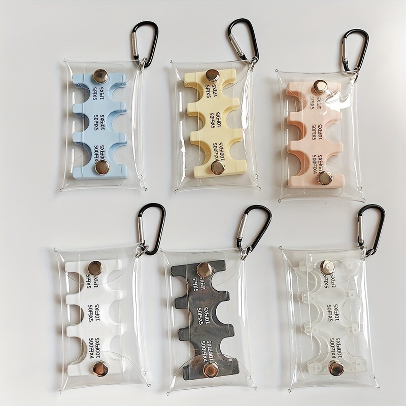 Japanese Coin Storage Artifact Pvc Coin Purse Storage Coin Clip Japanese Currency Classification Anti-Lost Clip Travel Small Wallet