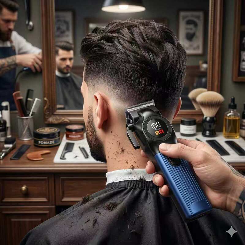 New Cross-Border Model for Hair Salons, with Engraved Text, Digital Display, Home-Use Men's Electric Hair Clipper Set New Cross-Border Model for Hair Salons, with Engraved Text, Digital Display, Home-Use Men's Electric Hair Clipper Set