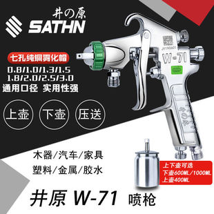 Original Ibara W-71 Car Paint Spray Gun Sheet Metal Spray Gun Ultra-High Atomization Furniture Pneumatic Spray Gun Upper and Lower Pots