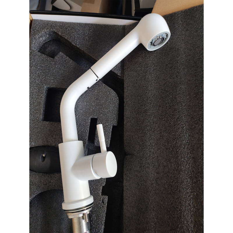 304 Stainless Steel Faucet for Kitchen Sink, Retractable Pull-Out Basin Faucet, Water-Saving Spray Head