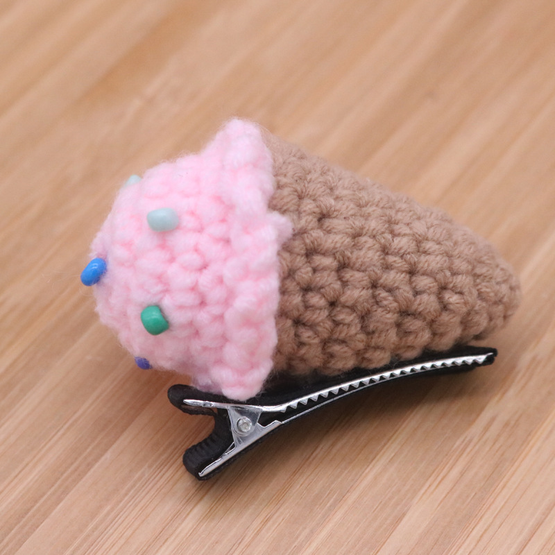 Khaki pink ice cream hairpin