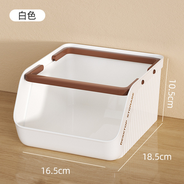 휴대용 수납함, 대용량, 쌓을 수 있는 데스크탑 수납바구니, 간식, 잡화, 문구류, 화장품 수납 및 정리함
