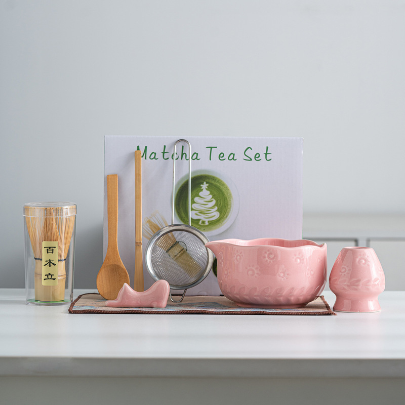 Cross-border gift: Matcha set with matcha tools, tea whisk, tea spoon, tea pick for home use