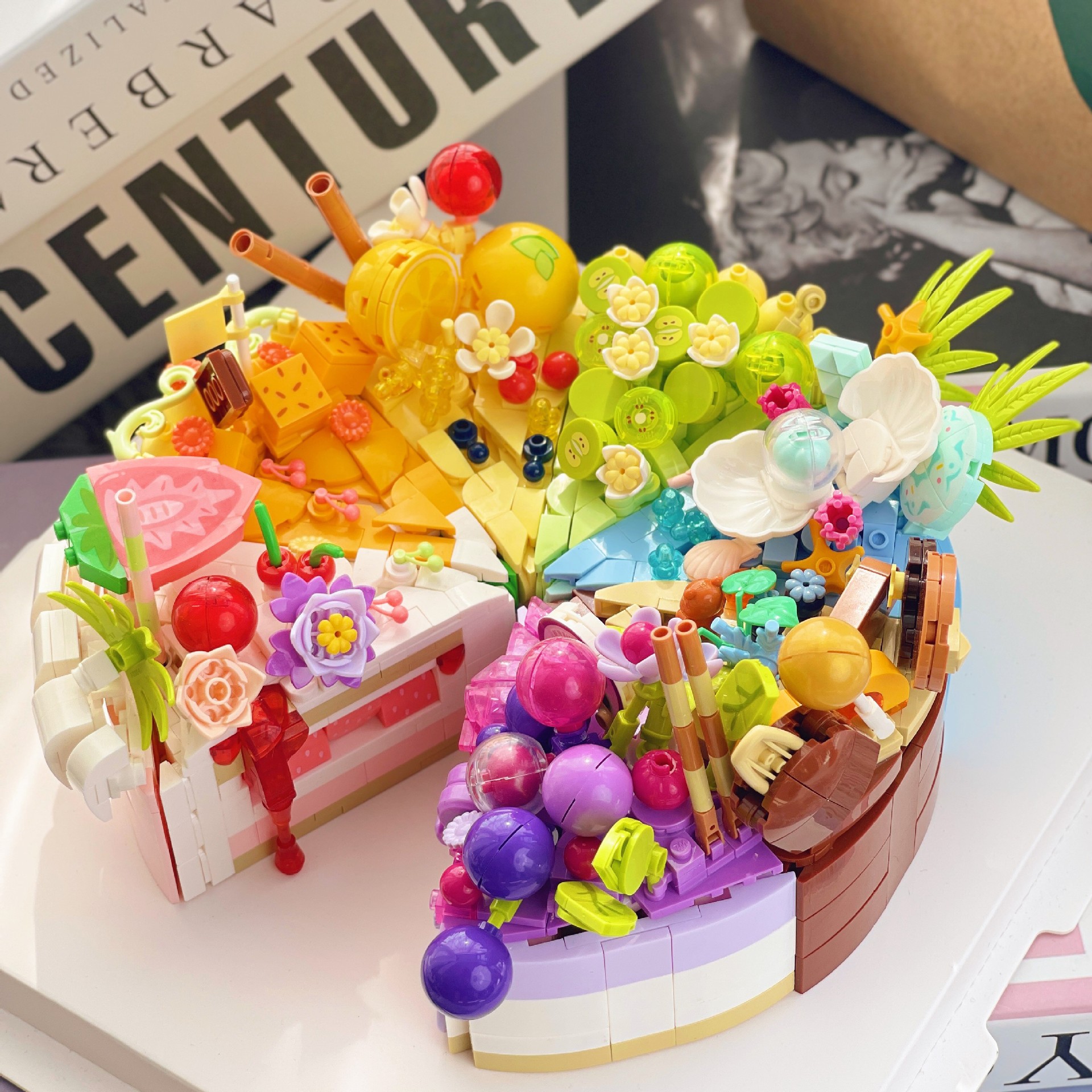2186 deliciosos ladrillos de bocadillos postre pastel de chicas combinación de decoración DIY modelo de montaje juguetes de tendencia