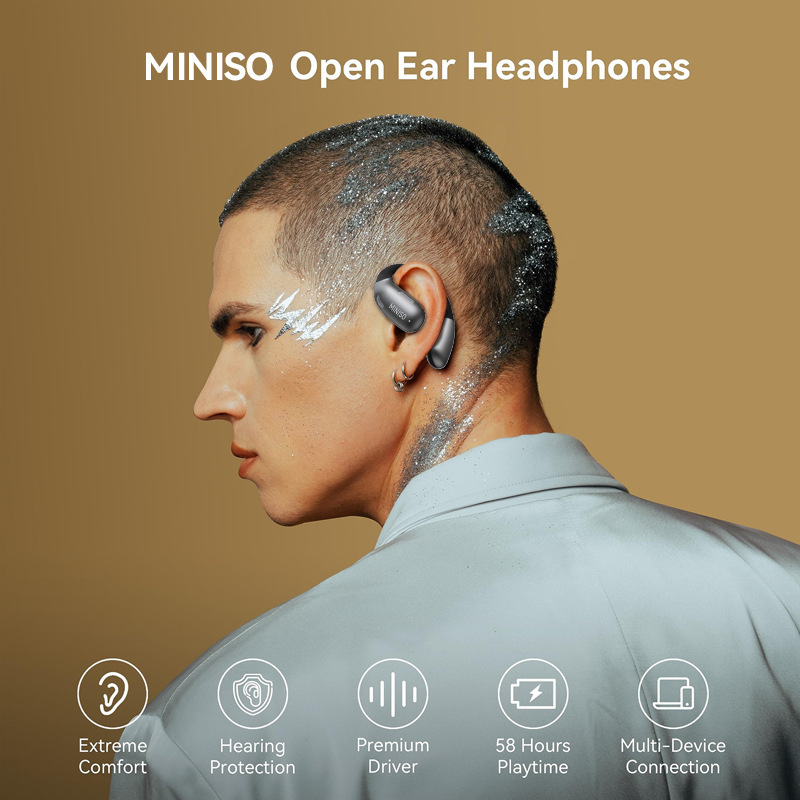 X28 Famous Product Ear-Mounted Ows Bluetooth Headset Suitable for True Wireless Bluetooth Headset with Texture Miniso