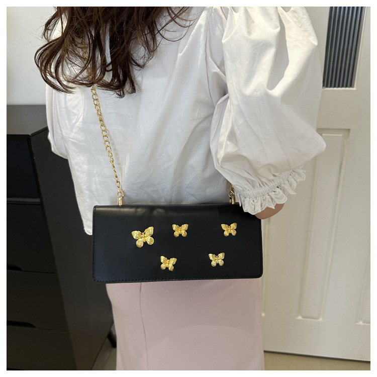 Trendy fashionable butterfly chain small square niche and beautiful French stick shoulder crossbody bag, women's bag_voghion.com