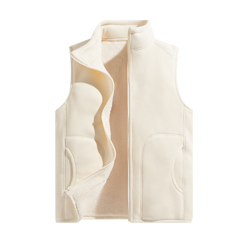 Chaleco polar reversible y grueso para otoño e invierno, chaleco de trabajo polar para hombre para exteriores con impresión de logotipo personalizado