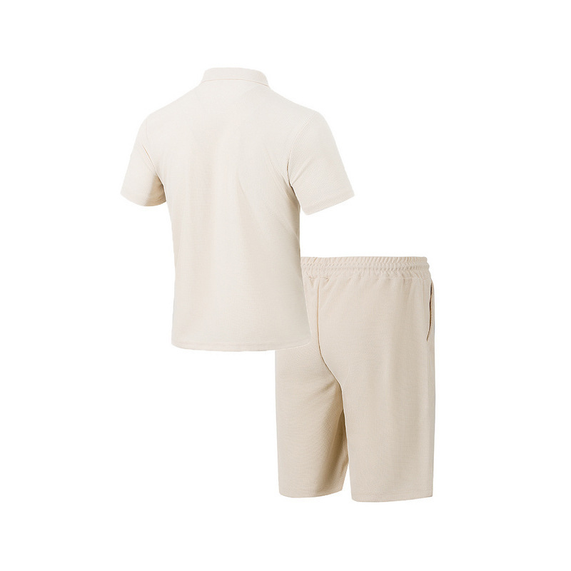 Herrset i två delar med waffle t-shirt och shorts_voghion.com