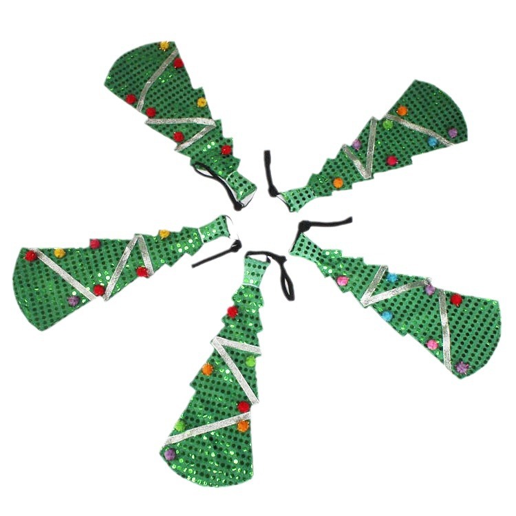 Árbol de Navidad LED luminosa corbata música decoración de Navidad suministros adultos niños pequeño regalo lentejuelas corbata