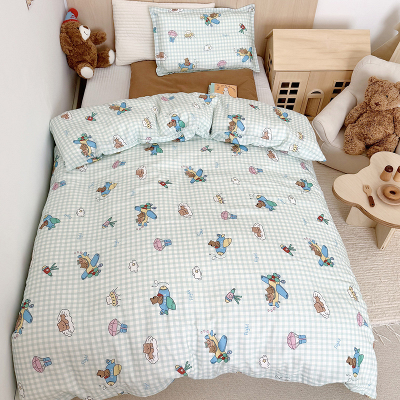 Kit de kindergarten de hilo de doble capa de algodón puro 100 para niños y bebés, agradable para la piel y transpirable 2025 nuevo estilo