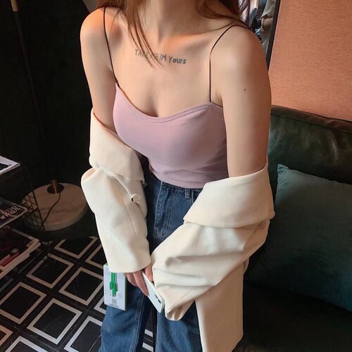 Internet celebrity beautiful back tube top underwear for women with breast pads and no rims pure cotton camisole student anti-exposure bottoming chest wrap