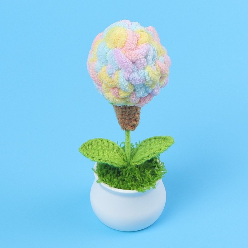 完成したウールひまわり鉢植えスズラン造花チューリップデスクトップ装飾品バレンタインデー教師クラスメートギフト|undefined