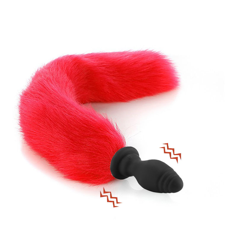 Sexy reemplazable Fox cola de silicona vibración anal plug back corte masturbación SM suministros para adultos entrega al por mayor