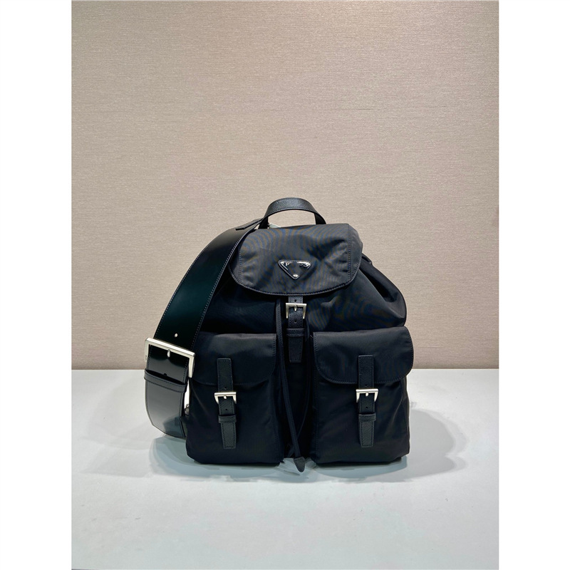 25 Autumn/Winter P brand top-quality casual nylon cross-border unisex backpack 2vz110 with leather shoulder straps