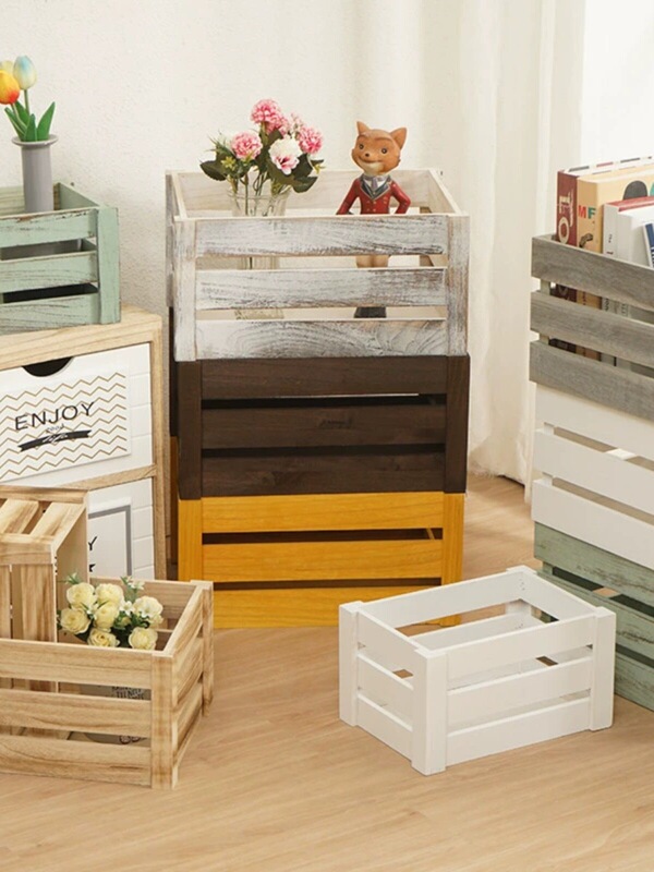 Solid wood box, vintage wooden storage basket, home decoration rectangular wooden frame box, supermarket display wooden crate Solid wood box, vintage wooden storage basket, home decoration rectangular wooden frame box, supermarket display wooden crate