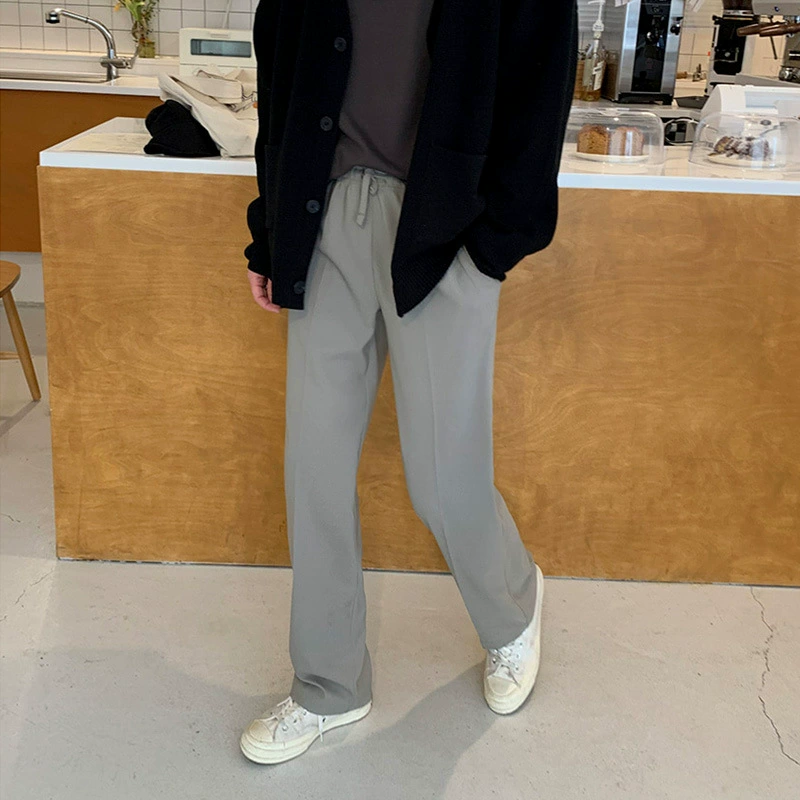 Мужские осенние повседневные брюки MYQ, мужские Модные свободные прямые брюки в Корейском стиле, брюки с широкими штанинами, длинные брюки