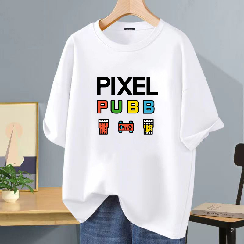 Camiseta de manga corta negra de seda helada de verano impresión de logotipo impreso ropa de clase de bricolaje ropa de trabajo camiseta de cuello redondo impresión