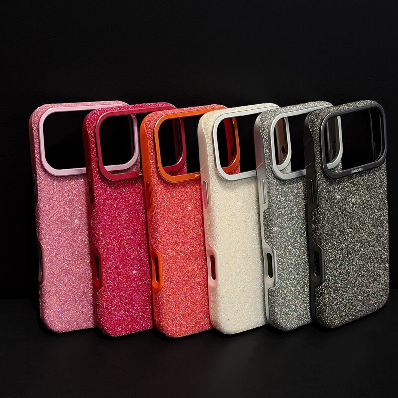 Light Luxury High-End Sparkling Diamond Phone Case Suitable for Apple 17 Pro Max, iPhone 16 Pro Max, Solid Color, Full Coverage, Anti-Drop
