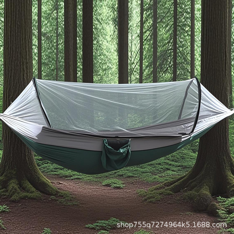 Puntal automático de apertura rápida mosquitera hamaca paraguas Columpio de tela al aire libre camping sala de ocio al aire libre Individual Doble mecedora