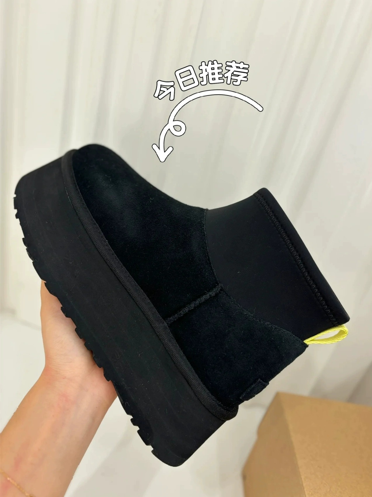 ShoeGlobe 2024 Nieuwe Mini Dip voor dames, winter dikke zool, hoogteverhogende schapenvacht, sneeuwschoen met fleecevoering, verdikte katoenen schoenen_voghion.com