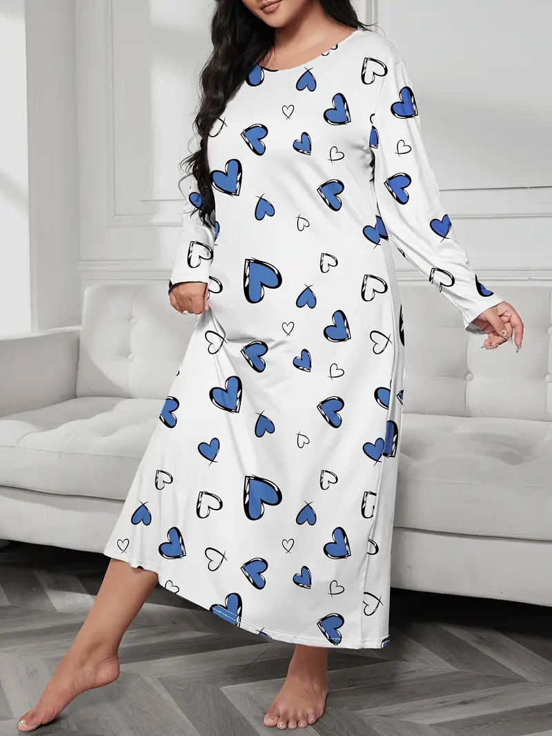 Camisón Largo de Talla Grande con Estampado de Mariposas y Hombros Caídos, Estilo Europeo y Americano 2025, para Mujer, TEMU Amazon