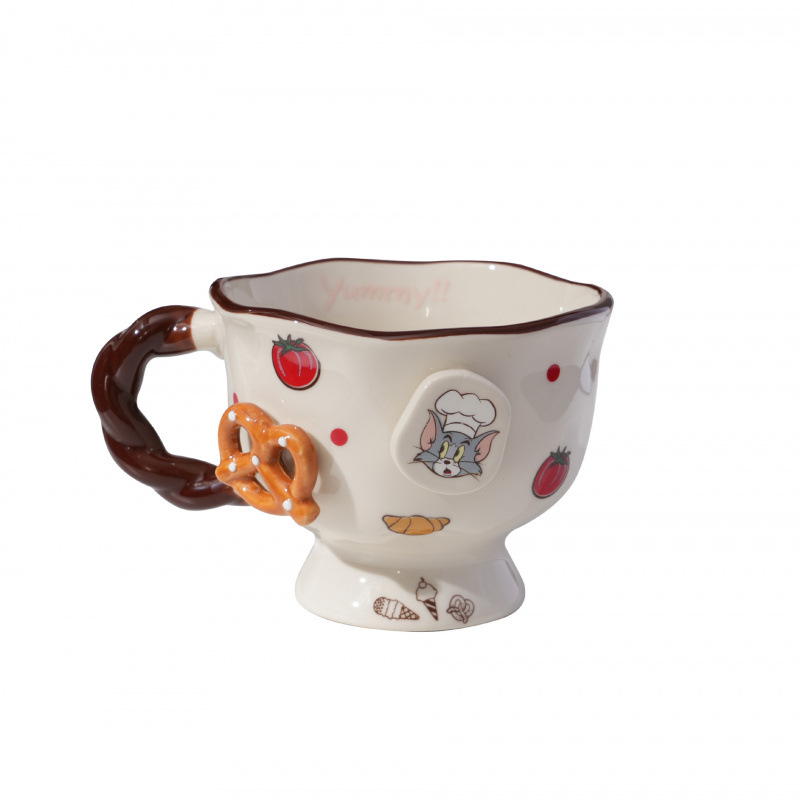 Gato y ratón tazas nuevas tazas de agua de cerámica de niñas tazas de café de estudiantes caseros regalos de temporada escolar