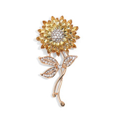 New Fashion Trend Sunflower Flower Brooch High-end Sunflower Boutonniere Versatile Suit Sweater Pin Plant Flower Accessory