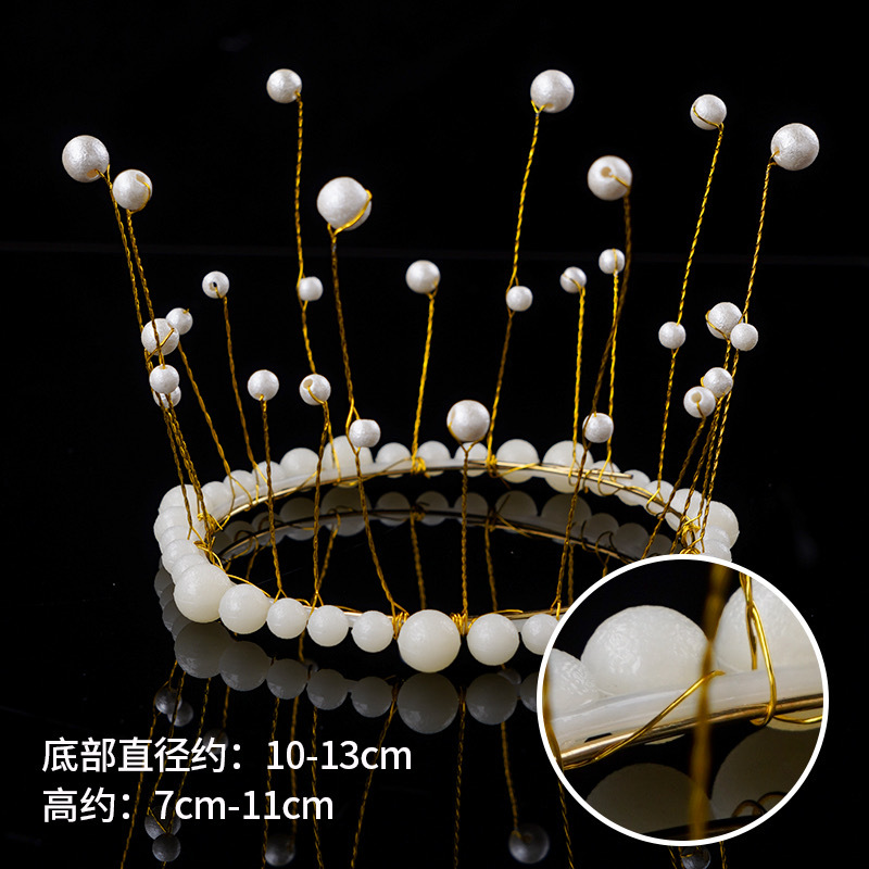 Celebridades de Internet Pastel de cumpleaños Decoración de la corona Adornos de la corona Reina infantil Corona de perlas Adornos de la corona Accesorios para sombreros para adultos