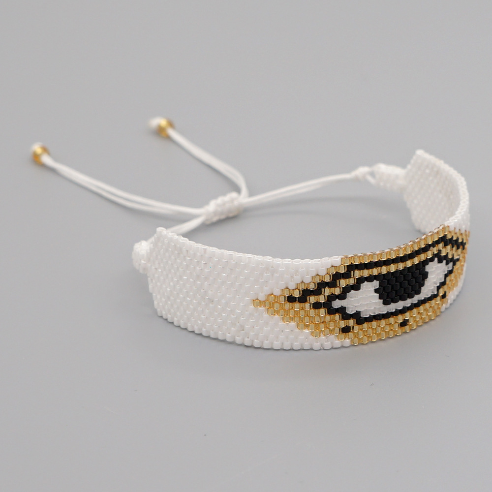 Ethnic Style Religious Totem Devil's Eye Hand-woven Beaded Miyuki Rice Bead Bracelet display picture 4