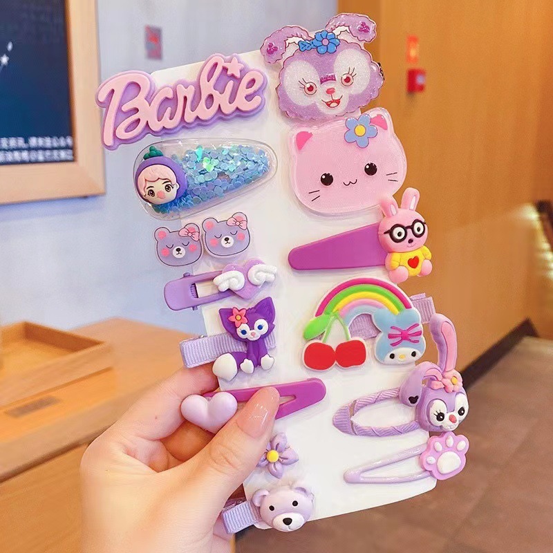 Nuevo clips de dibujos animados para niños coreanos lindos color de caramelo hecho a mano no daña el cabello frange clip para el cabello bebé clip para el cabello toque