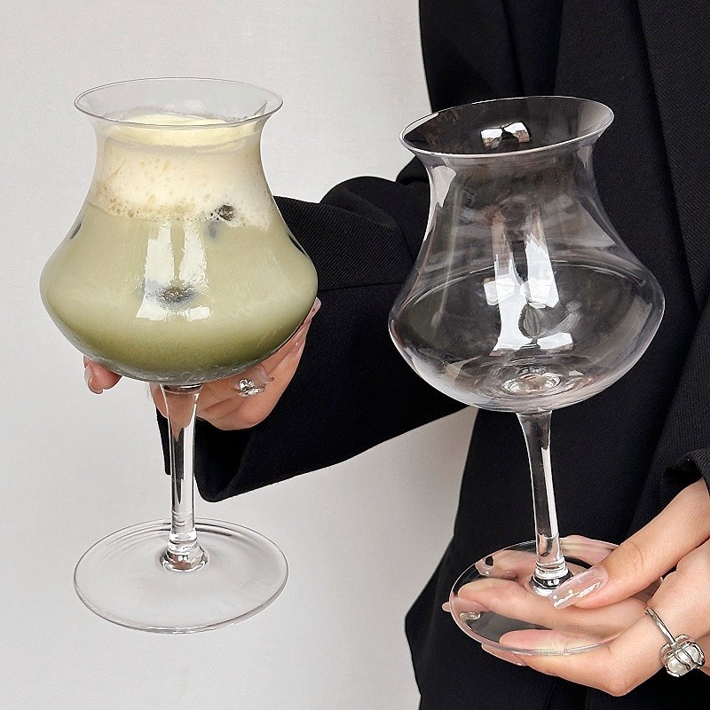 Retro ins ventilación boca boca boca especial taza de bebida de hielo alto cristal americano taza de café latte taza de cóctel personalizada