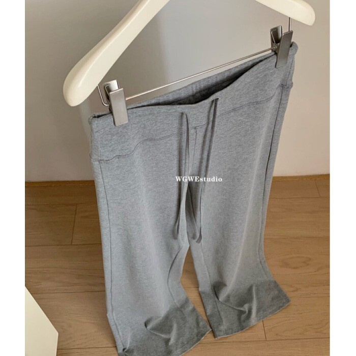 Maternity Loose Wide-Leg Pants with Adjustable Elastic Drawstring, Soft Rayon, Loose Fit, Comfortable and Slimming Long Pants